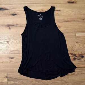 American Eagle Outfitters Black Scoop Neck Tank Top